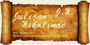 Julijan Mikolinac vizit kartica